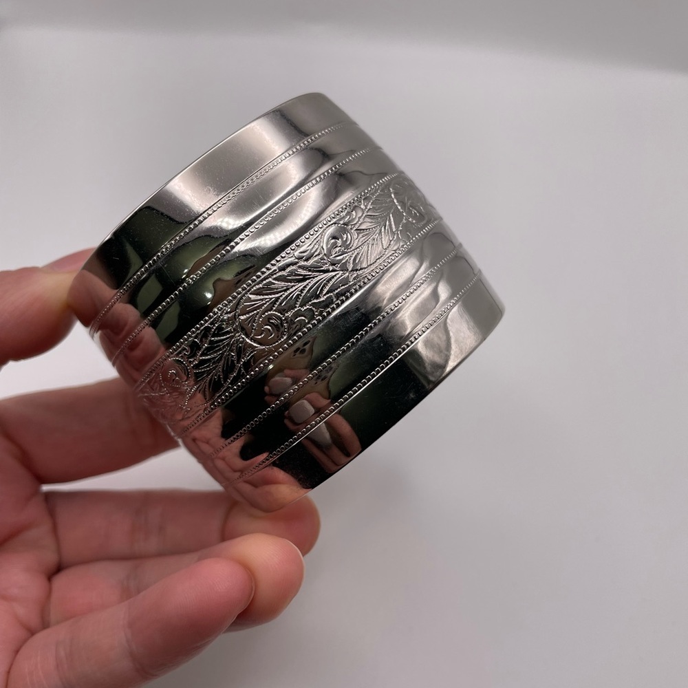 Monet Silver Cuff Bangle - image 1